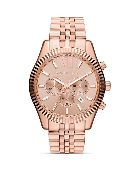 michael kors rose gold black face watch|rose gold mk watch men.